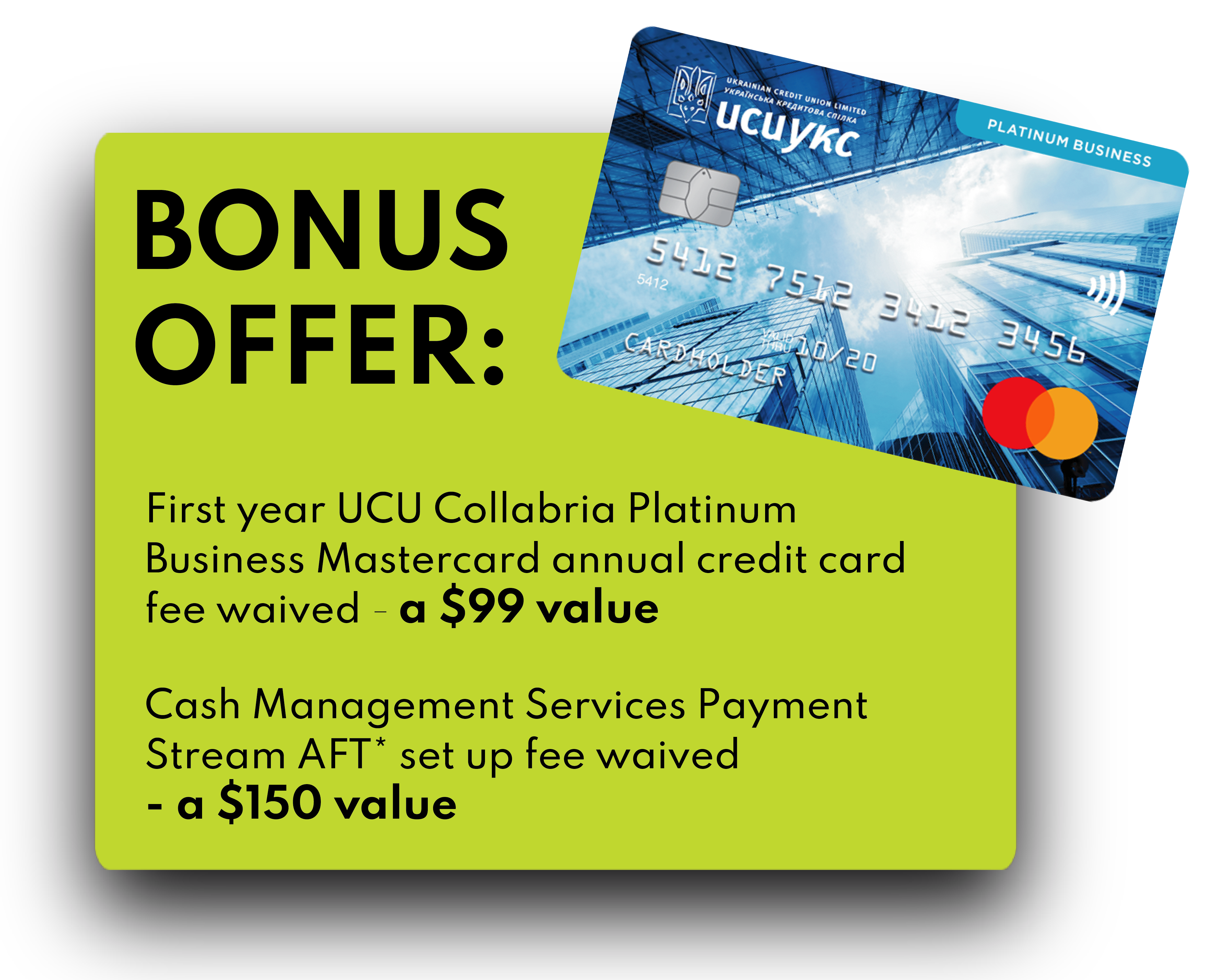 ucubiz Bonus Offer: First year annual credit card fee waived